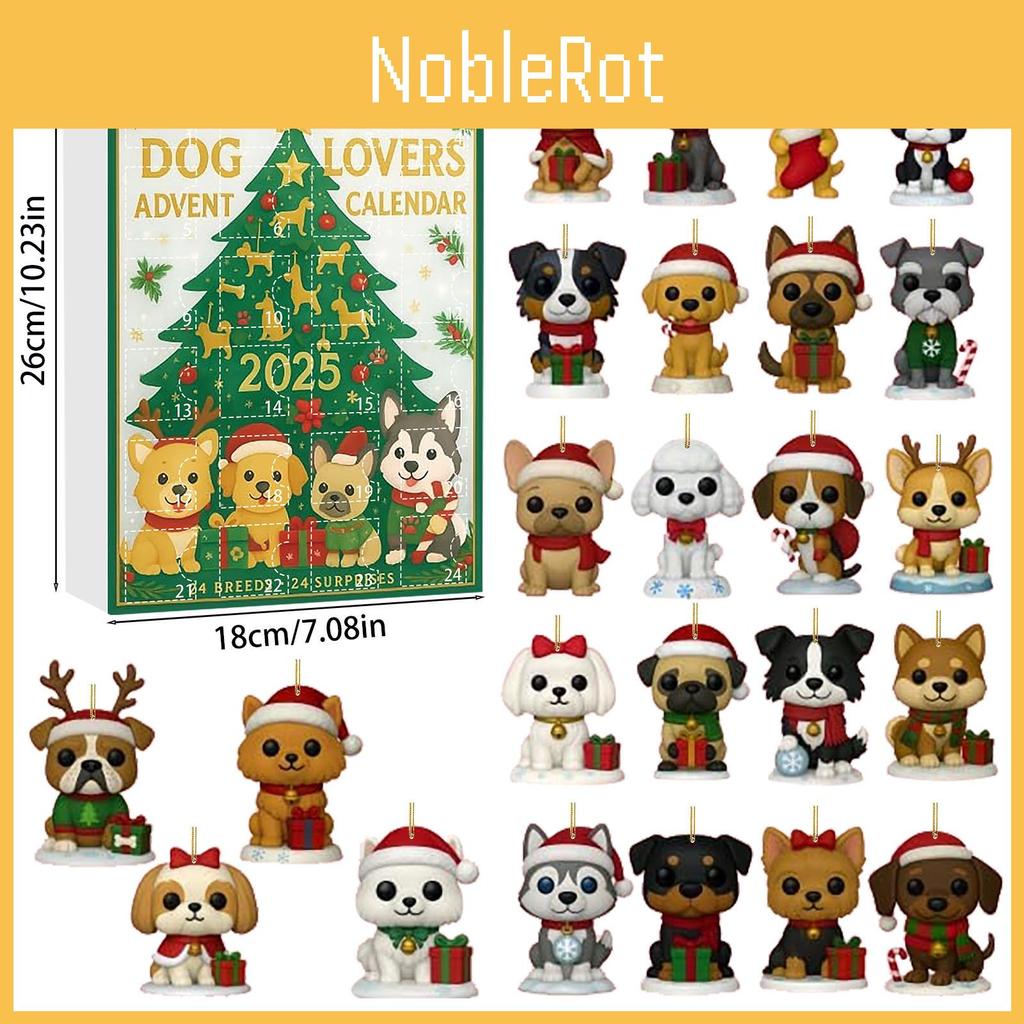 Christmas Dog Lover Advent Calendar With Acrylic Tree Ornaments For Holiday Celebration