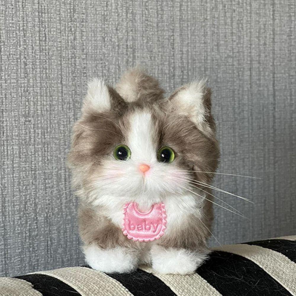 Kawaii Twisty Stick Little Cat Pendant Plush Kitten Pendant Material Package  Girls Children Toys