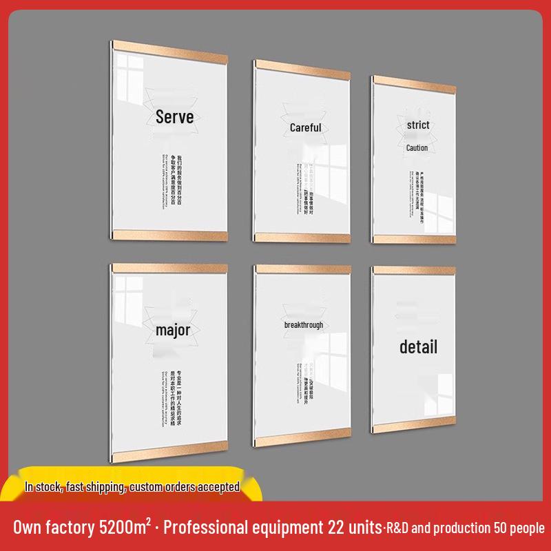 Acrylic Wall-Mounted A3 Display Board: Double-Layer Plywood Promotional Sign Black - Vertical
