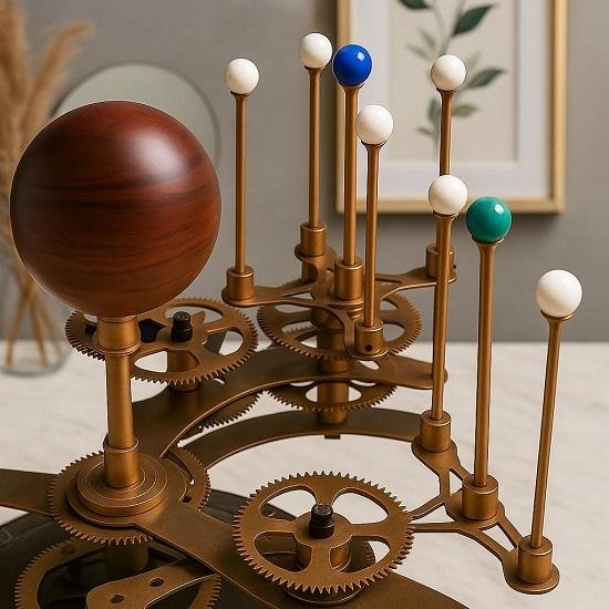 Brass Inner Planet Model with Earth Moon for Stargazers And Collectors Deluxe Solar System Orrery