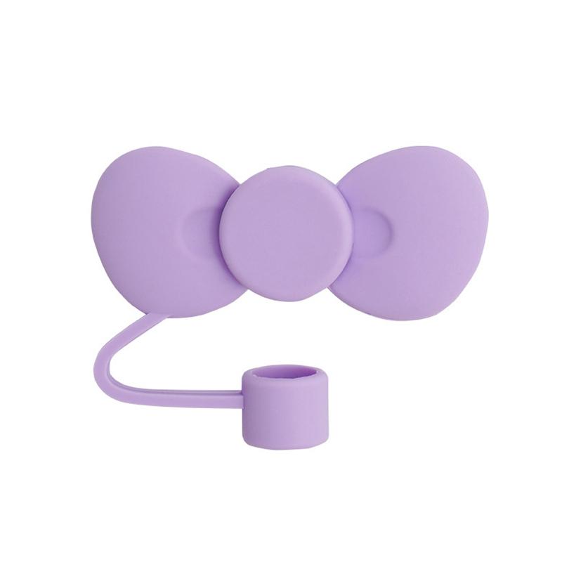 Capace de paie cu fundă încântătoare Cap Toppers pentru pahare de 30 și 40 oz, reutilizabile, drăguțe, din silicon, vârfuri de paie, capace de protecție.