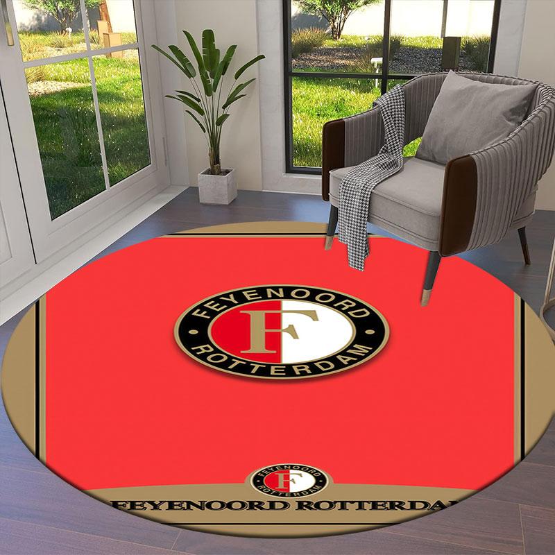 Feyenoord Round Area Rug,Carpet Rug for Living Room Bedroom Sofa Playroom Decor,Non-slip Floor Mat