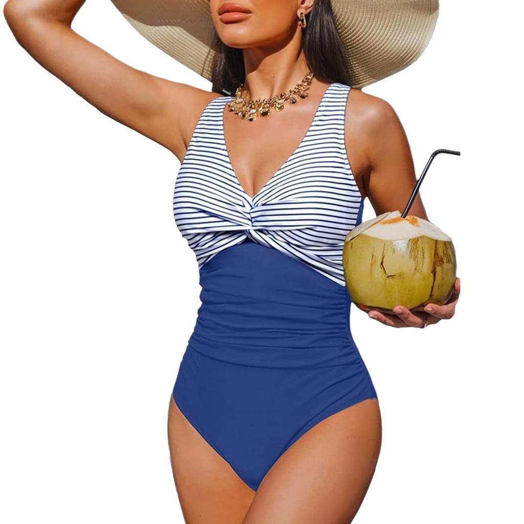 Damen Einteiliger Bikini Badeanzug, Sportliche Bademode