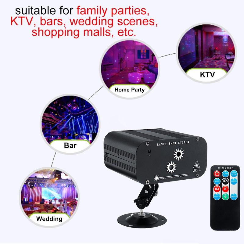 New 48 Modes Sound Activated Party Light 30W Strobes Laser Light RGB LED Stage Light Christmas DJ Club Home KTV Party Bar