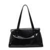 Vintage glossy soft leather commuter shoulder underarm bag