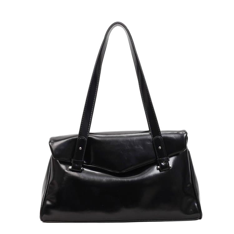 Vintage glossy soft leather commuter shoulder underarm bag