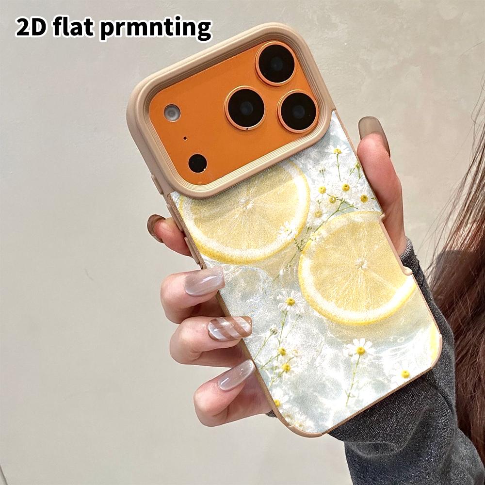 Phone Case: 2D flat lambskin suitable for iPhone 18 17 16 15 14 13Pro film protective case, lemon daisy, Christmas and Halloween gifts