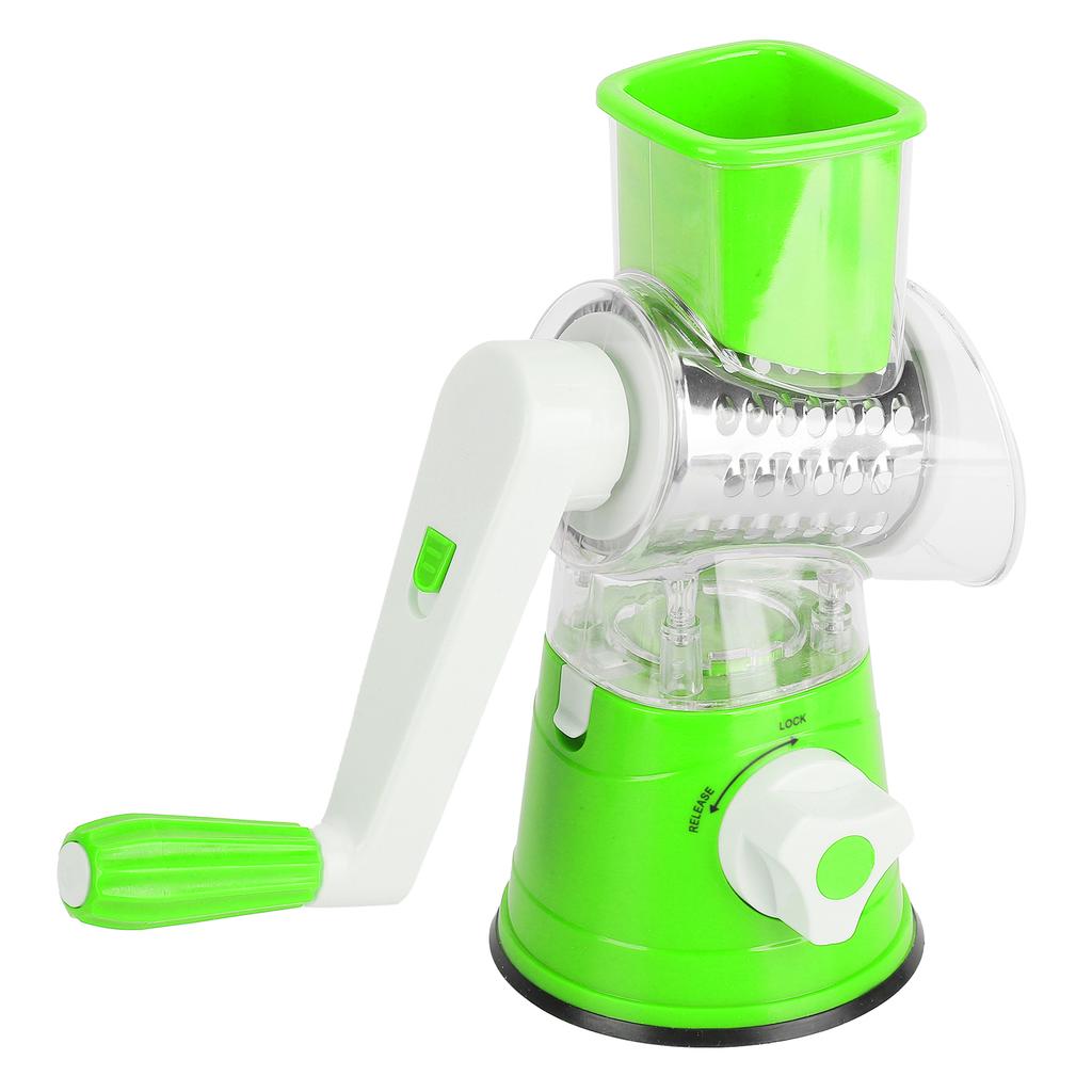 Hand Crank Vegetable Cutter Rotatable Fruit Grater Shredder Cutter Kitchen Accessory for HomeGreen