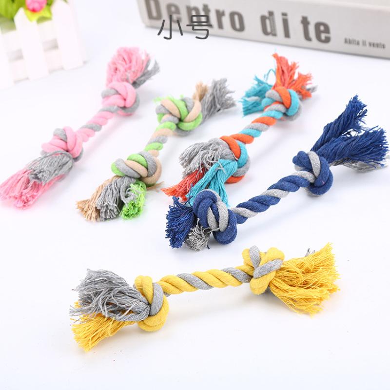 Random Color Cotton Rope Pet Chew Toys Dog Tooth Cleaning Rope