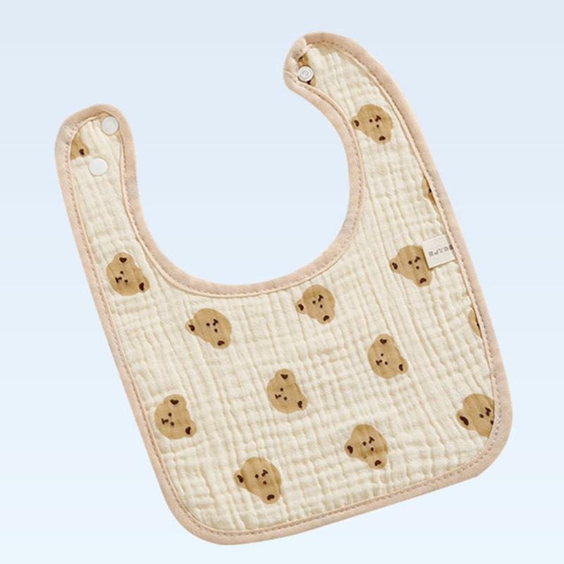 Soft & Absorbent Cotton Baby Drool Bibs 4 Layers Newborn Bibs Rabbit Lemon Pattern Baby Burp Cloth Suitable for Newborns