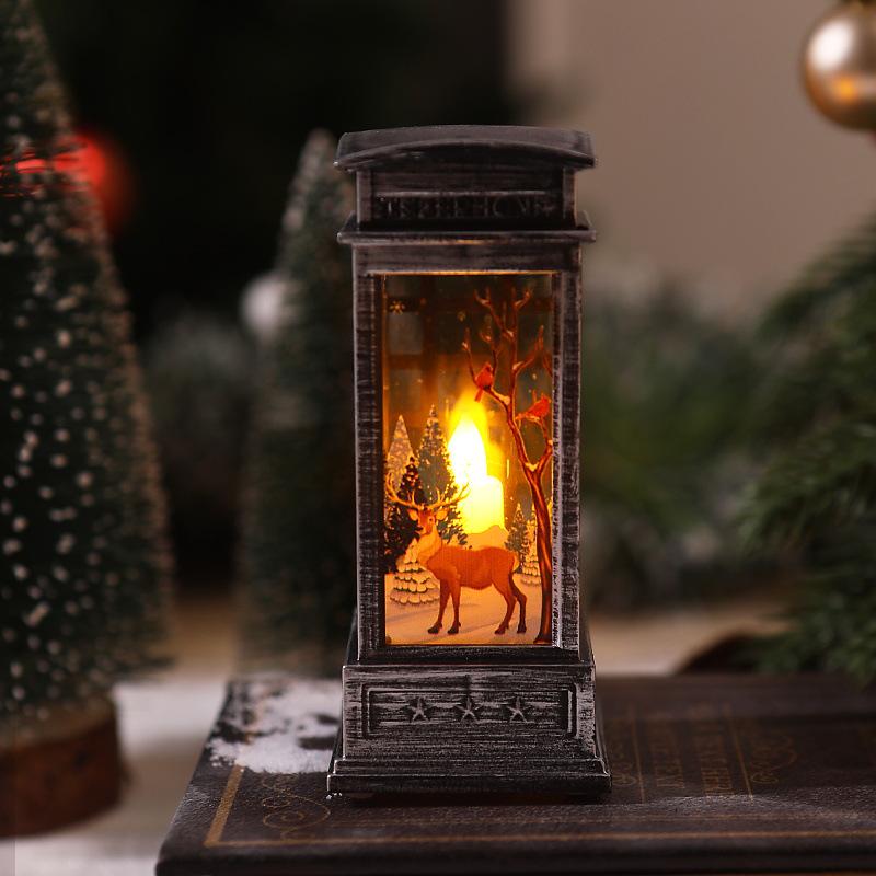 Santa Claus Christmas Lantern Candle Holder Night Light