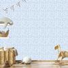 Leaves Wallpaper White and Azure for Living Room and Bedroom 50x1000