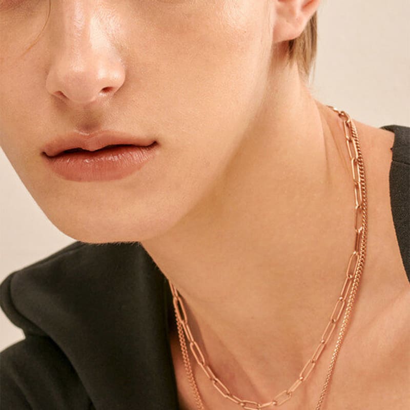 Qudokorea Link Chain Necklace (rose Gold)