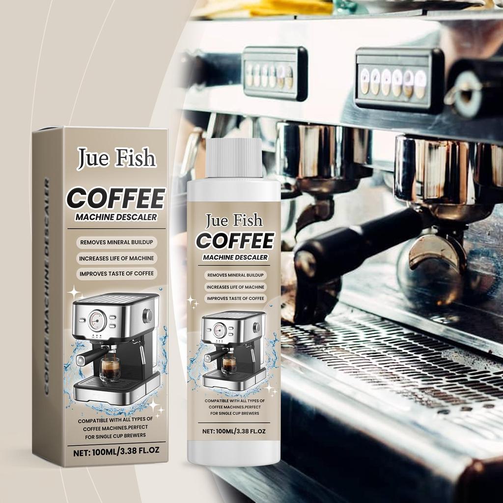 Jue-fish Coffee Machine Descaler Specialized Cleaning Agent for Coffee Machines Limescale Stain Cleaner & Refresher 100ml