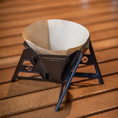 Portafiltro da caffè in acciaio inossidabile rivestito in Ti pieghevole portatile riutilizzabile colino da caffè filtro da caffè