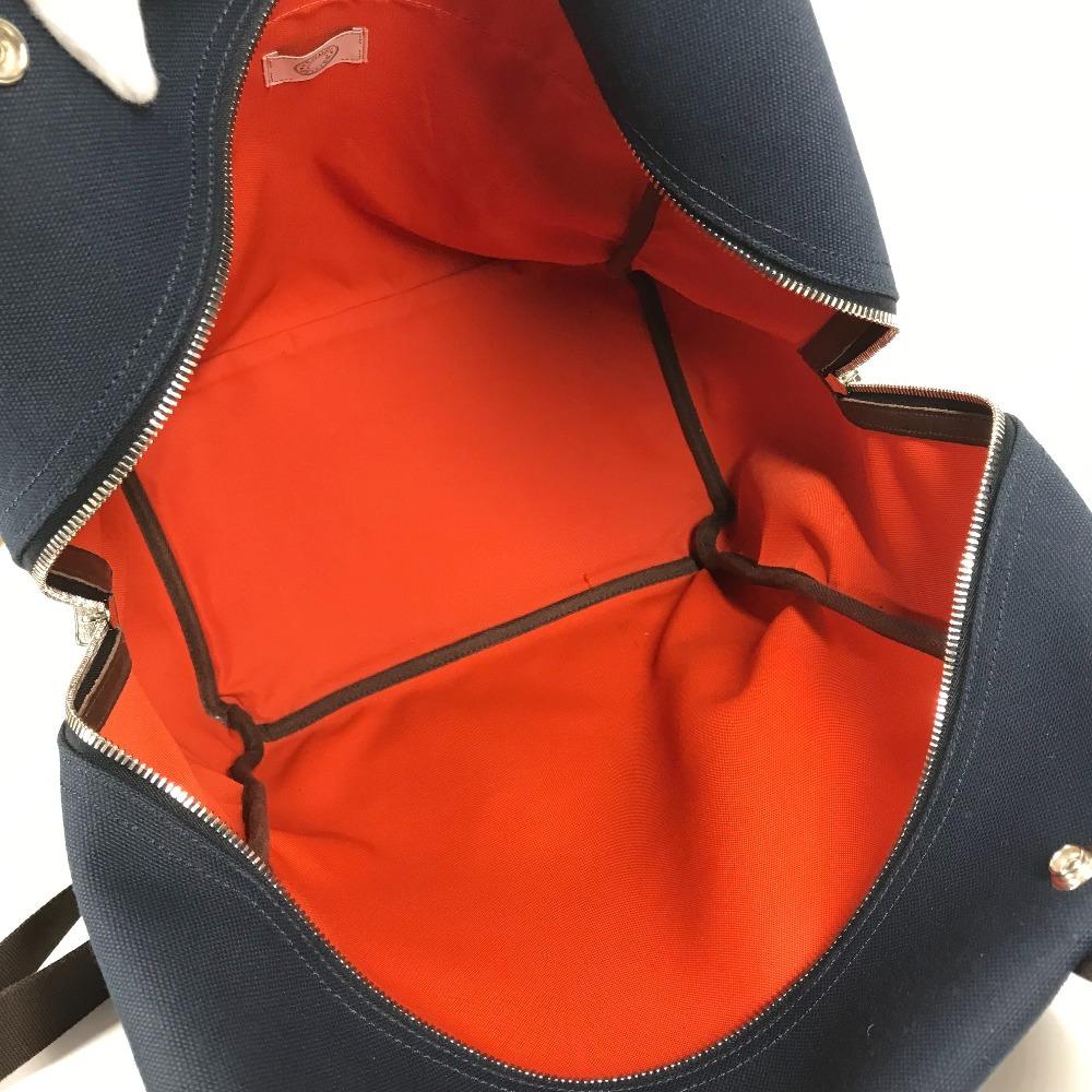 Hermes Sacked Panther Jug Room Bag Backpack Backpack Cotton Navy/Brown