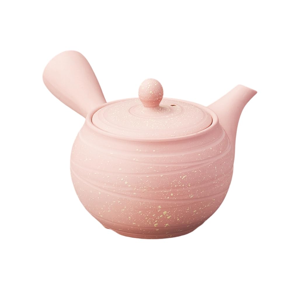 

Ale-net Teapot, 17 x 14.5 x 9 cm, 400cc, Pink Spiral Teapot (with Obi Mesh), Tokoname Ware, Made in Japan, Stylish