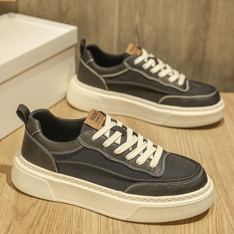 Men's Shoes Summer 2025 New Breathable Mesh Casual Board Shoes Men's High Sense Niche Soft Sole Sports White Shoes