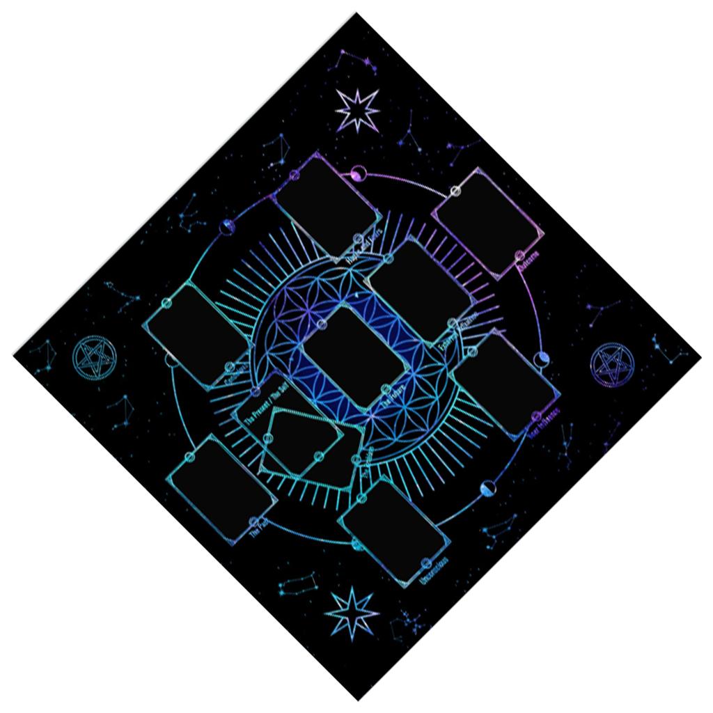 3 Opțiuni de Mărimi Pânză de Altar pentru Masă de Tarot Mat Mistic pentru Joc de Societate Față de Masă pentru Divinații cu Pendul Pad pentru Cărți de Joc de Societate