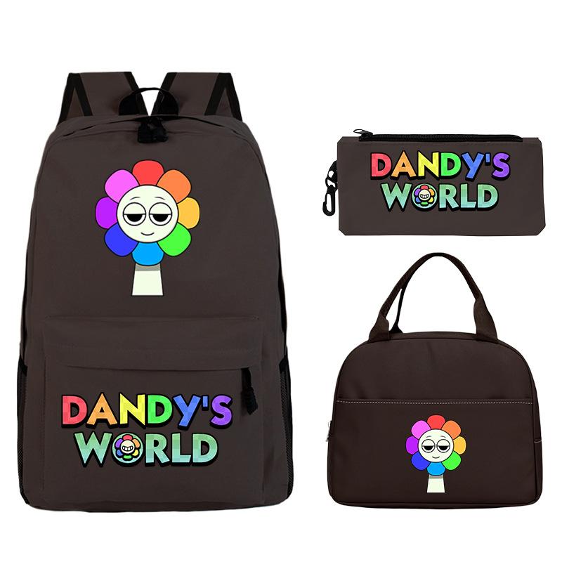 New Dandy's World Game Merchandise Cartoon Printing Student Schoolbag Foreign Trade Pencil Bag Meal Bag Set