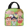 Custom Crayons Shins Chans Insulated Lunch Bags for Camping Travel Cartoon Waterproof Cooler Thermal Bento Box Unisex