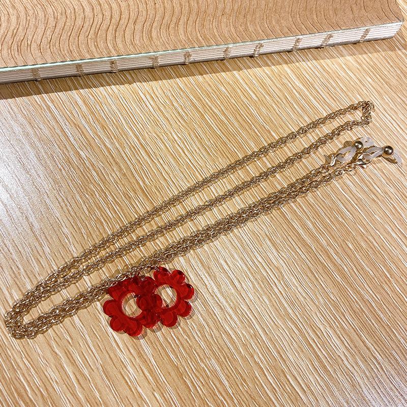

Korean Temperament Fashion Neck Glasses Chain Colored Flower Mask Chain Girl Ins Trendy Sunglasses Rope золотий