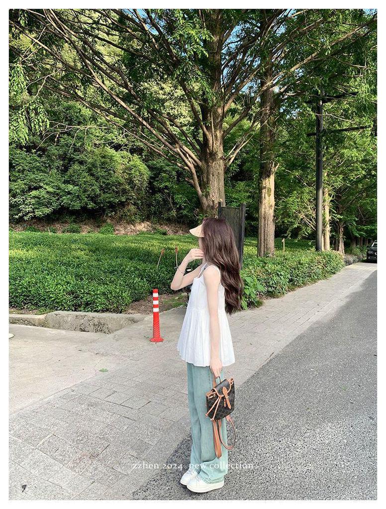 2026 Summer Slimming Pleated Sleeveless Camisole for Feminine Commute