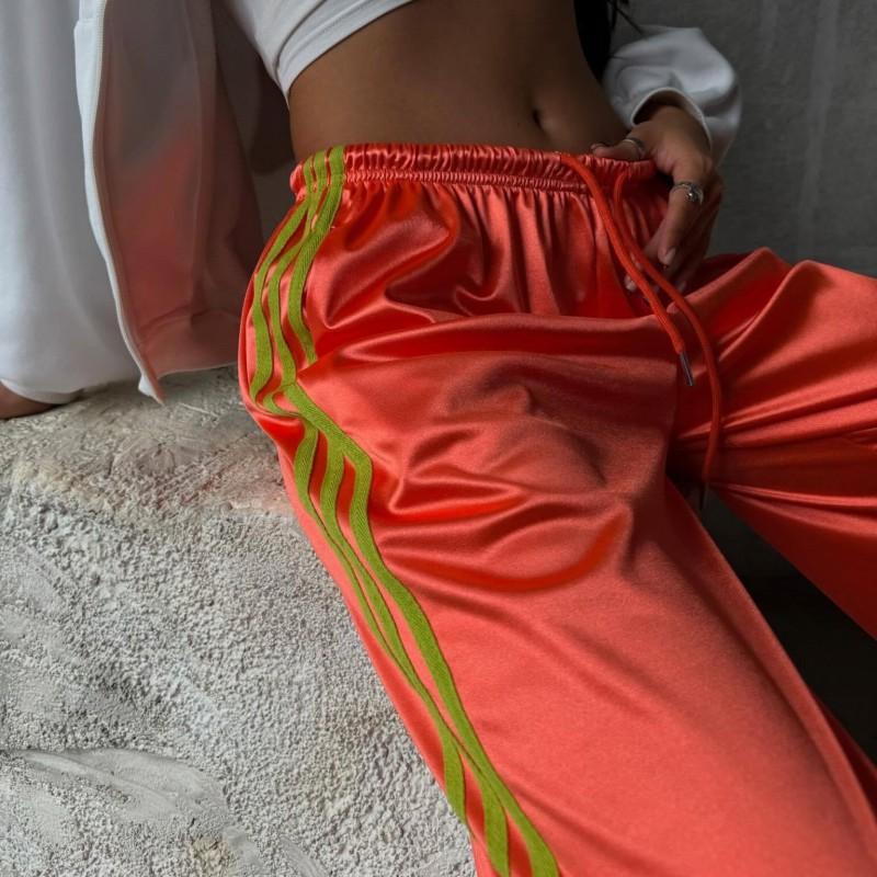 2026 Womens Wide Leg Drawstring Jogger Pants Streetwear Loose Fit Casual Trousers Blue Orange Red Pink