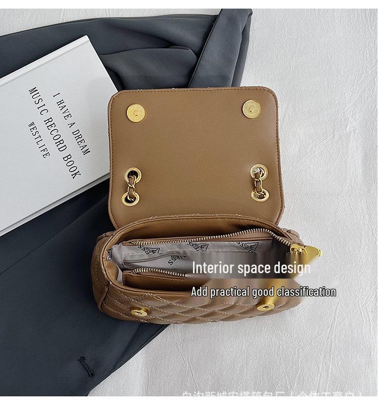 Damenmode Argyle Kette Umhängetasche - Stilvoll, Vielseitig, Texturiertes Design