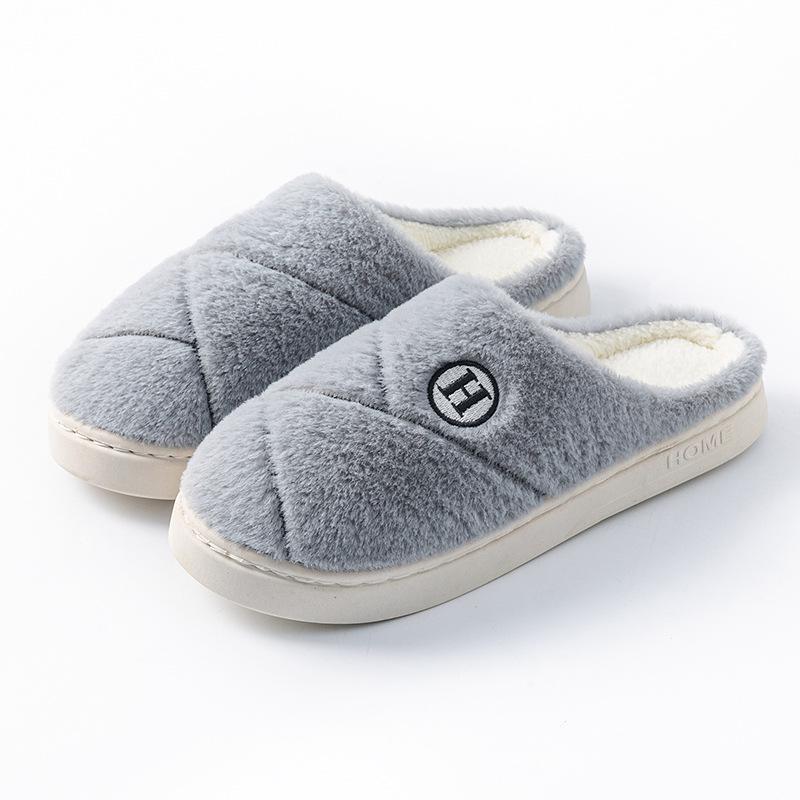 Warm Non-Slip Indoor Slippers for Men & Women - Closed Heel, Thickened for Autumn & Winter