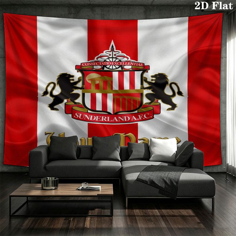 Sunderland A.F Custom Name Wall Tapestry Aesthetic Wall Hanging Printed Fabric Blanket Decorative Tapestries for Bedroom Living Room Home Decor