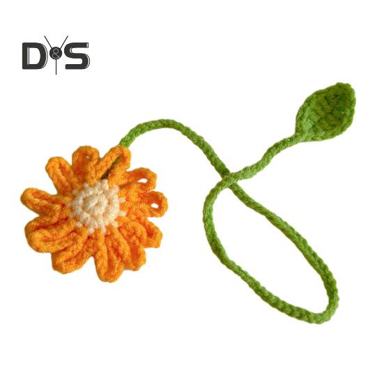 Flower Curtain Tiebacks Knitted Floral Curtain Strap for Curtains Drapes Handmade Crochet Flower Bookmark for Book Lovers