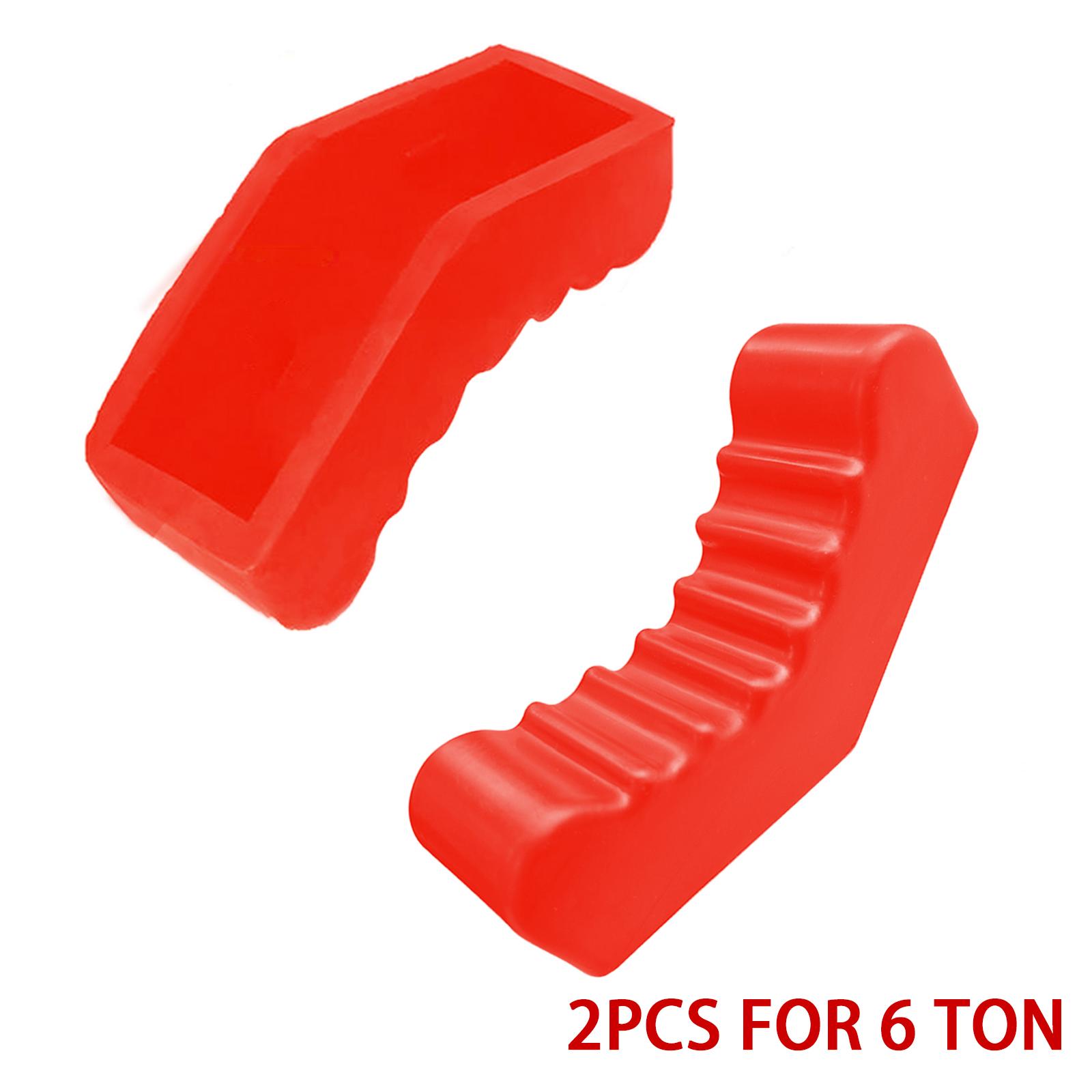2PCS Black Rubber Slotted Jack Stand Pads Universal 3/6 Ton Car Lift Adapter Frame Stand Rail Pinch Adaptor for Repair Tools Red-6 Ton