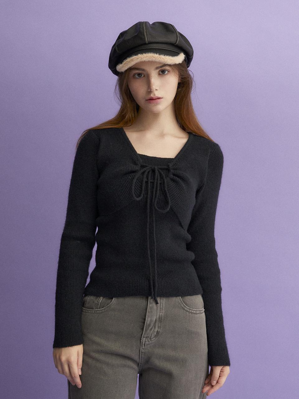 Cool Kitten Butterfly Knit Top (Black) Free