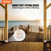 203.2x203.2mm Post Base, 4Pcs Stainless Steel Adjustable Post Anchor Bracket(Internal 198 x 185), Adjustable Post Base for Pavilion Deck Porch