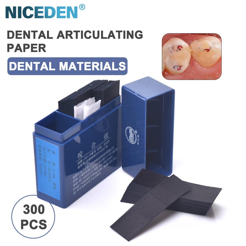 Niceden Medical 300 Sheets/Box Dental Articulating Paper Blue Strips Dental Lab Products Oral Dentist Material