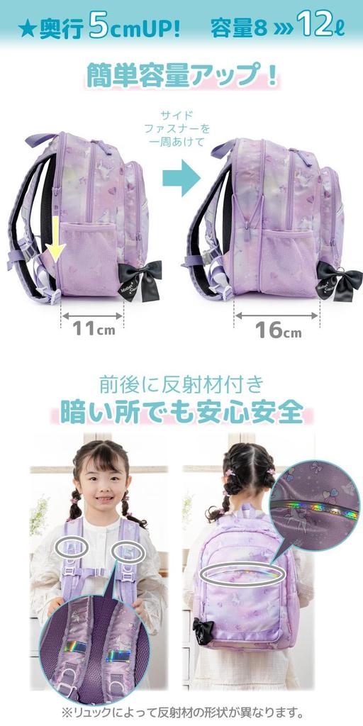 Mother Garden Unicorn Flower Backpack for Size 12L Capacity Kids, M, (Product Code 752-31355)