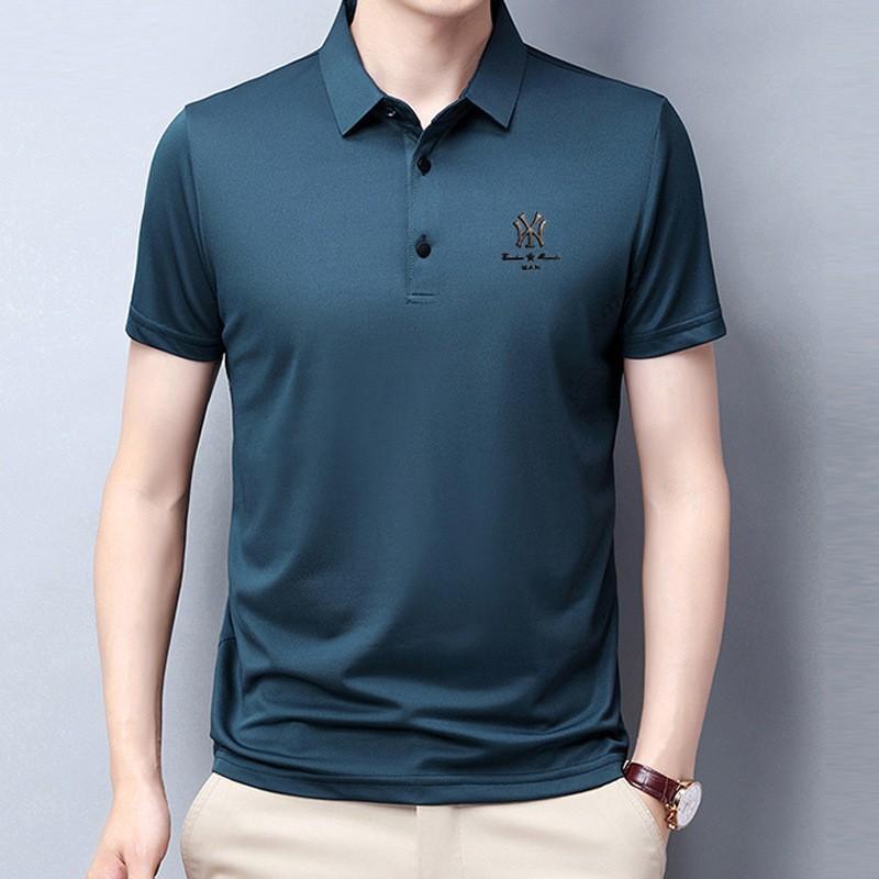 

Новые летние мужские хлопковые рубашки поло свободный плюс размер дышащий удобный повседневный бизнес сплошной цвет футболка