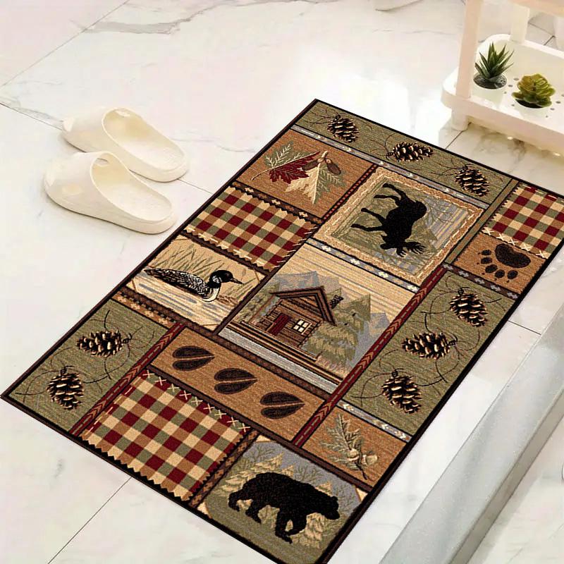 Cabin Wildlife Carpet Rug for Living Room Bedroom Home Sofa Decoration,Kids play Non-slip Floor Mat