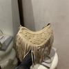 New new Maillard brown fringed bag autumn new bohemian retro versatile messenger dumpling bag