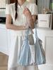 Stylish Korean Floral Printed Tote Bag For Students With Large Capacity And Soft Design