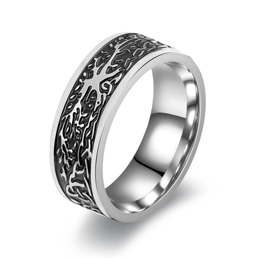 Men's Rotating Cross Titanium Steel Ring - European & American Style Stainless Steel Jewelry