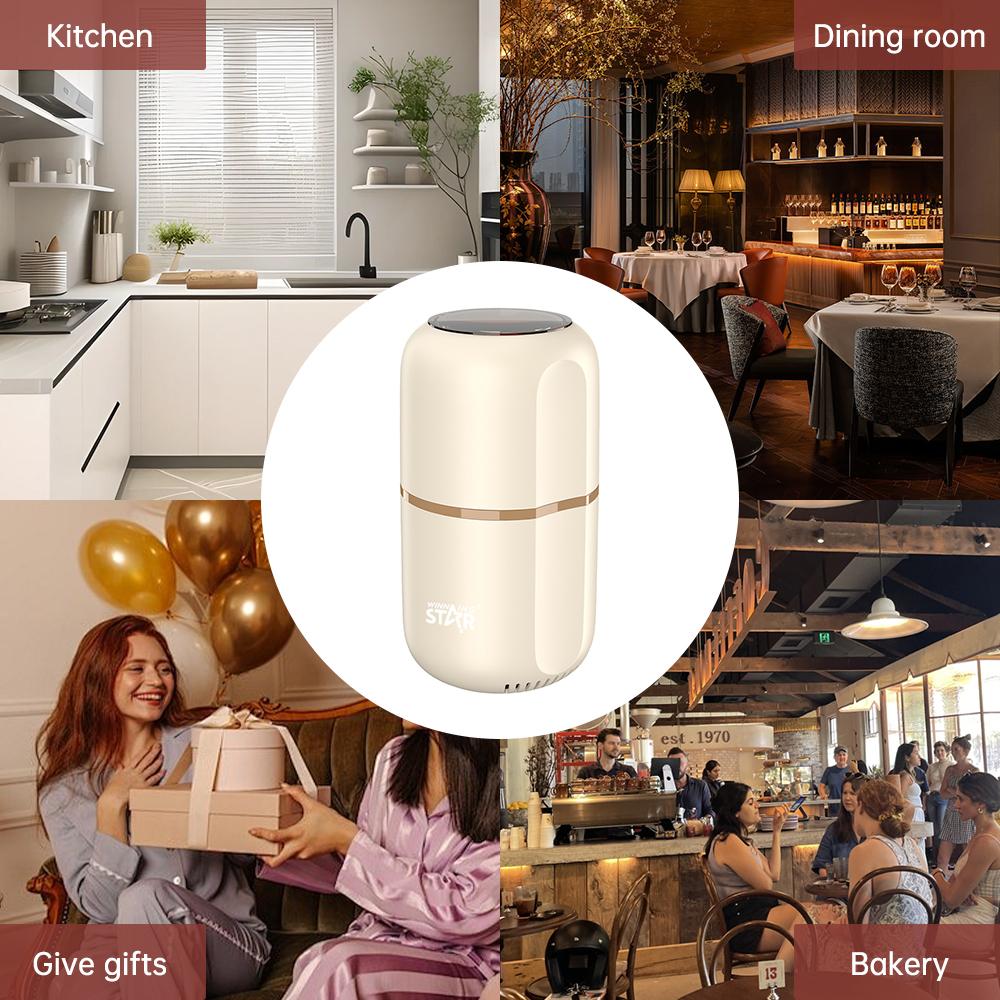 Winning Star Elektrisk kaffebønnekvern for hjemmebruk med stor kapasitet og rustfritt stålfôr