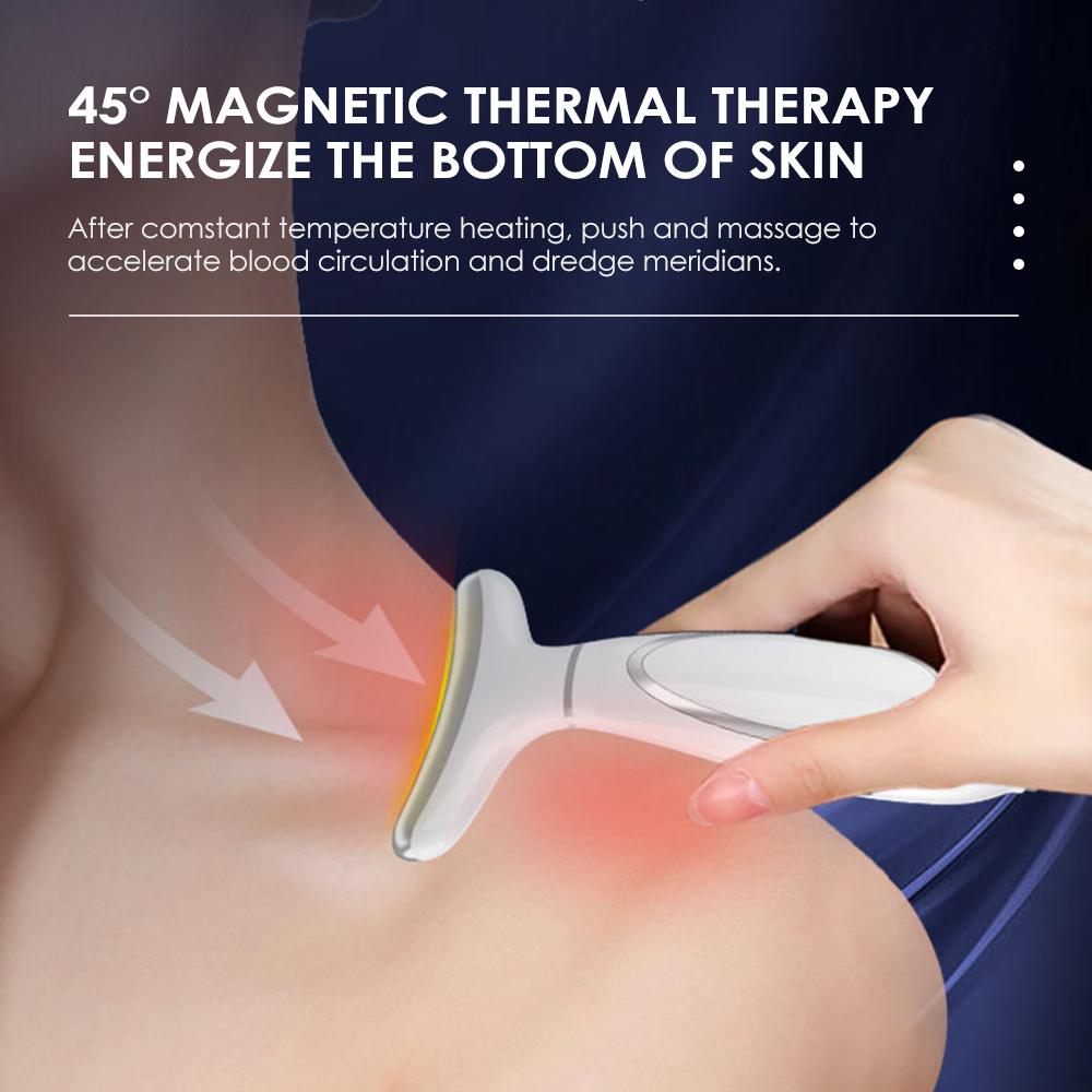 4 Color Neck Beauty Device EMS Face Lifting Machine Double Chin Remover LED Anti Wrinkle Skin Tightening Facial Massager