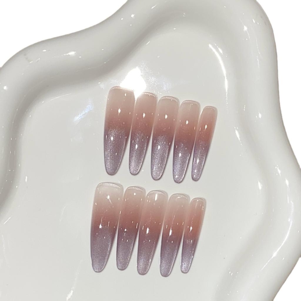 Pure Desire Daily Ice-transparent Pink Blush Gradient Purple Cat Eye Purple Light Removable Wearable Armor