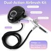 Gyfent Airbrush Kit with Air Compressor, 52PSI Portable Air Brush Kit with 3 Quick-Release Nozzle Sets(0.2/0.3/0.5mm) & 3 Cups Dual-Action Gravity