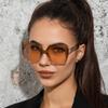 New retro large frame cat eye sunglasses women's European and American trend diamond sunglasses gradual change color glasses s