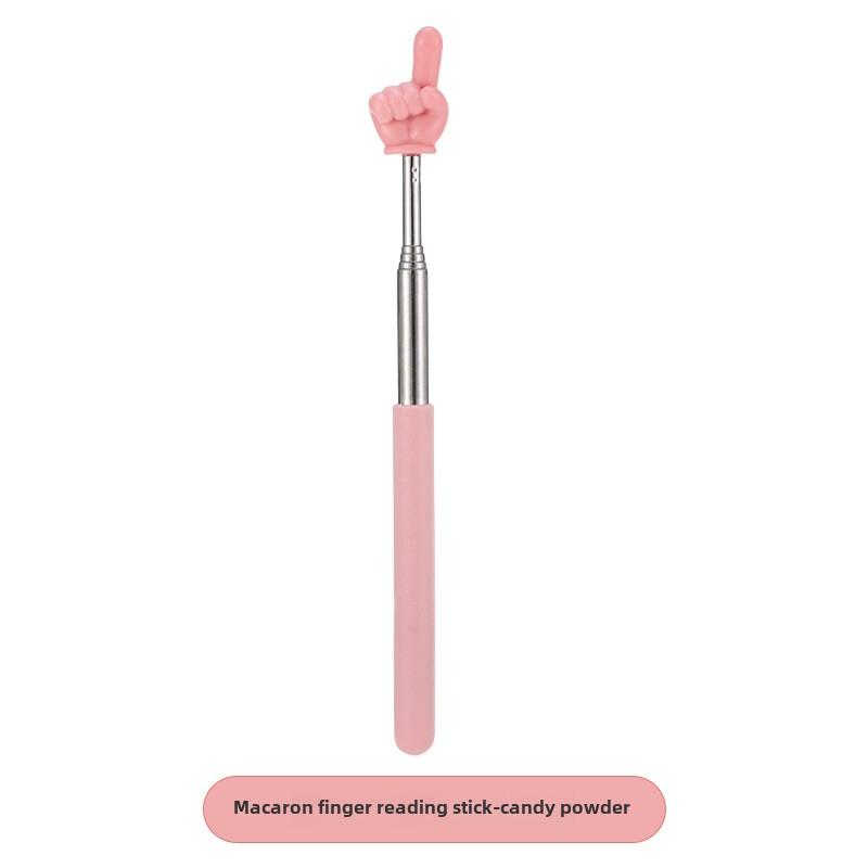 Unisex Retractable Finger Reading Stick Cute Teacher Design Baton for Early Childhood Whip Reading Tool