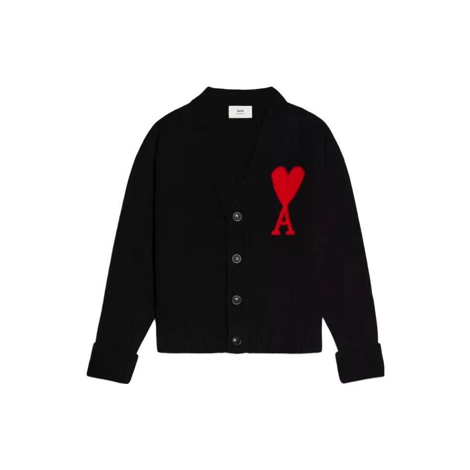 AMIPARIS Heart Casual Loose Wool V-Neck Long Sleeve Sweater Unisex Sweater BFUKC0020181-009