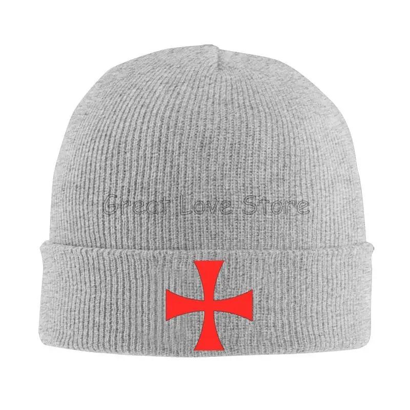 Cross Knights Templar Symbol Bonnet Hats Street Knit Hat Unisex Winter Warm Skullies Beanies Cap for Travel Outdoor Camping